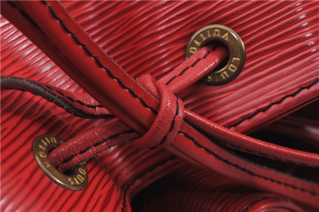 Authentic Louis Vuitton Epi Noe Shoulder Drawstring Bag Red M44007 LV 8059E