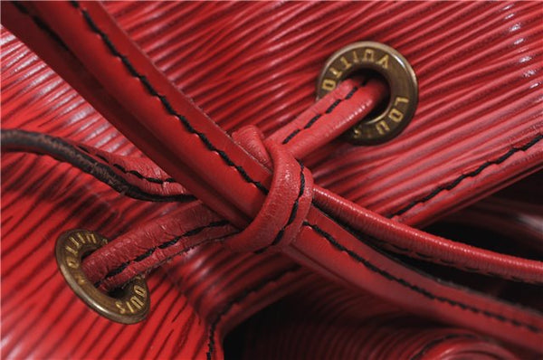 Authentic Louis Vuitton Epi Noe Shoulder Drawstring Bag Red M44007 LV 8059E