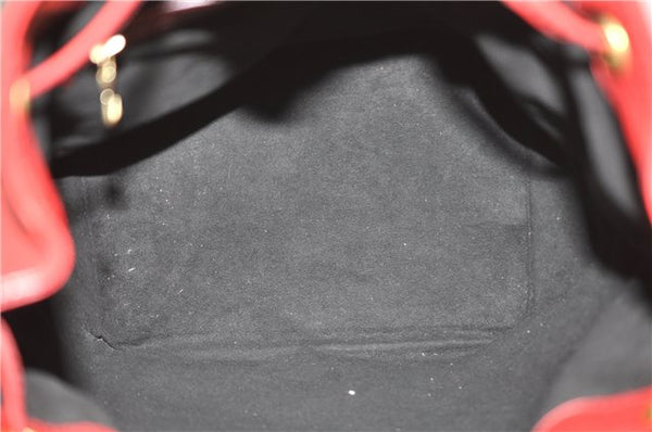 Authentic Louis Vuitton Epi Noe Shoulder Drawstring Bag Red M44007 LV 8059E