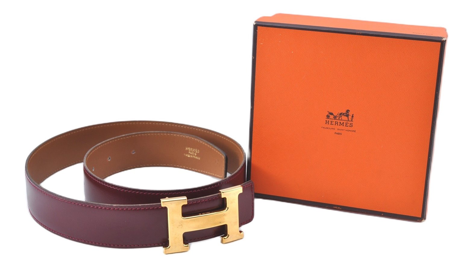 Authentic HERMES Constance Leather Belt Size 70cm 27.6