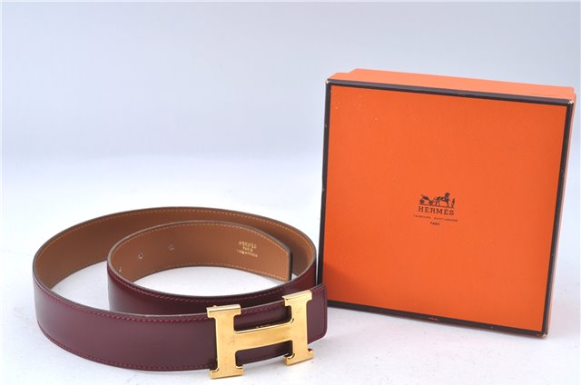 Authentic HERMES Constance Leather Belt Size 70cm 27.6