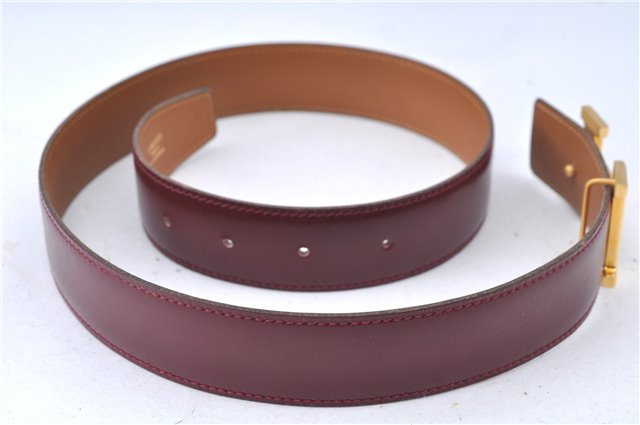 Authentic HERMES Constance Leather Belt Size 70cm 27.6