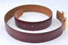 Authentic HERMES Constance Leather Belt Size 70cm 27.6" Bordeaux Red Box 8061B