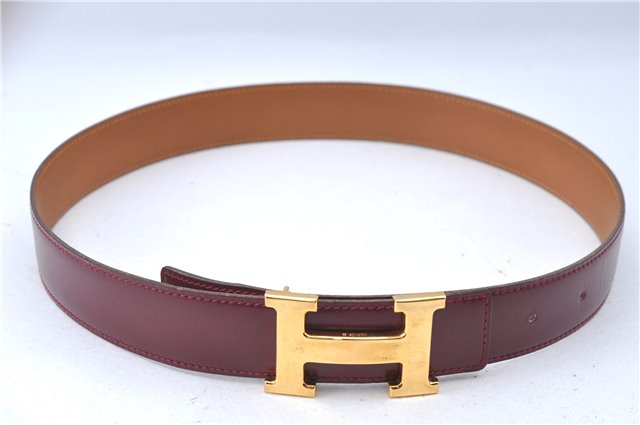 Authentic HERMES Constance Leather Belt Size 70cm 27.6