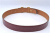 Authentic HERMES Constance Leather Belt Size 70cm 27.6" Bordeaux Red Box 8061B