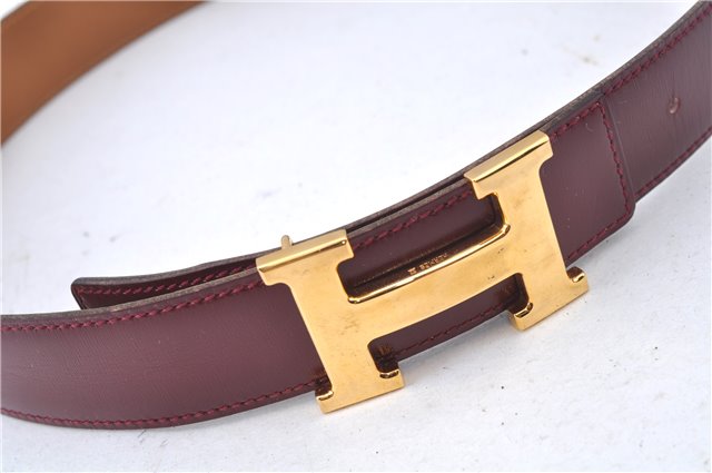 Authentic HERMES Constance Leather Belt Size 70cm 27.6