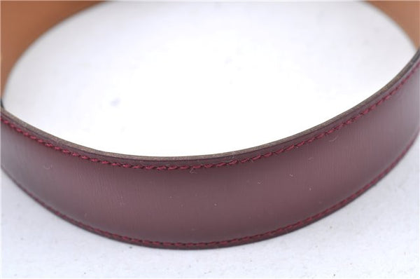 Authentic HERMES Constance Leather Belt Size 70cm 27.6" Bordeaux Red Box 8061B