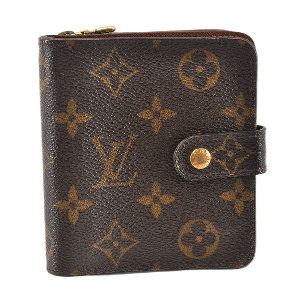 Authentic Louis Vuitton Monogram Compact Zip Bifold Wallet Purse M61667 LV 8063F