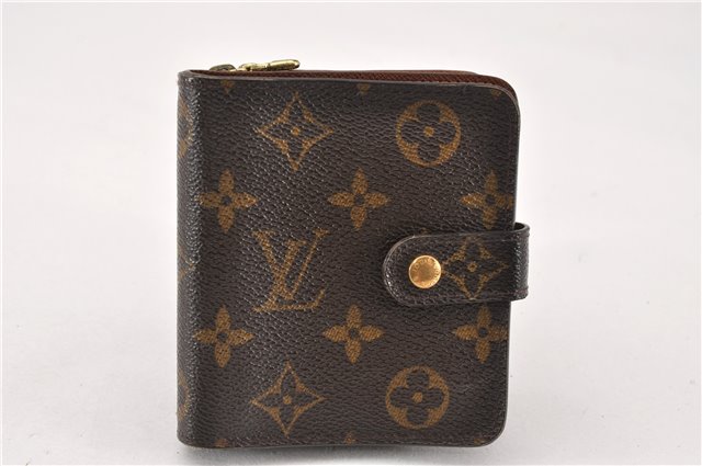 Authentic Louis Vuitton Monogram Compact Zip Bifold Wallet Purse M61667 LV 8063F