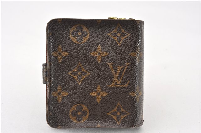 Authentic Louis Vuitton Monogram Compact Zip Bifold Wallet Purse M61667 LV 8063F