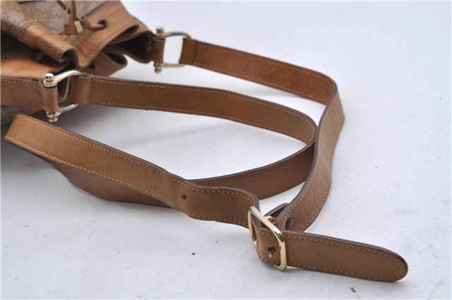 Authentic CELINE Macadam Blason Shoulder Cross Body Bag PVC Leather Beige 8065D