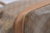 Authentic CELINE Macadam Blason Shoulder Cross Body Bag PVC Leather Beige 8065D