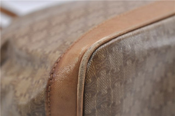 Authentic CELINE Macadam Blason Shoulder Cross Body Bag PVC Leather Beige 8065D