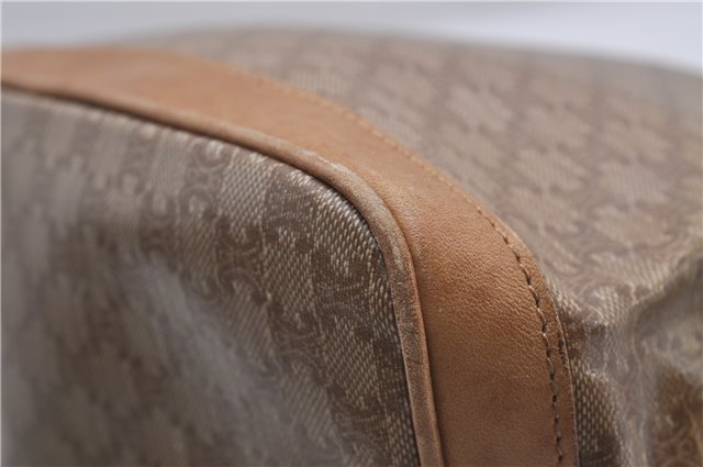 Authentic CELINE Macadam Blason Shoulder Cross Body Bag PVC Leather Beige 8065D
