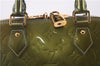 Authentic Louis Vuitton Vernis Alma PM Hand Bag Purse Green LV 8067E