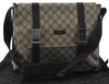 Authentic GUCCI Shoulder Cross Body Bag GG PVC Leather 122373 Brown 8071E