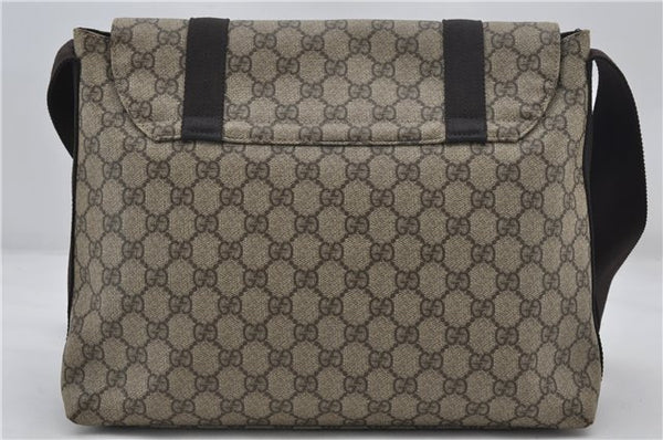 Authentic GUCCI Shoulder Cross Body Bag GG PVC Leather 122373 Brown 8071E
