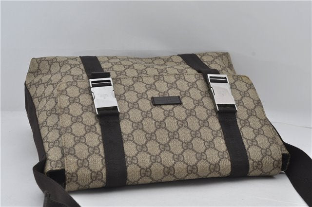 Authentic GUCCI Shoulder Cross Body Bag GG PVC Leather 122373 Brown 8071E