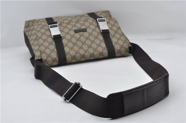 Authentic GUCCI Shoulder Cross Body Bag GG PVC Leather 122373 Brown 8071E