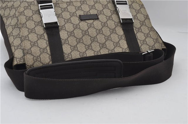 Authentic GUCCI Shoulder Cross Body Bag GG PVC Leather 122373 Brown 8071E