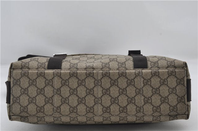 Authentic GUCCI Shoulder Cross Body Bag GG PVC Leather 122373 Brown 8071E