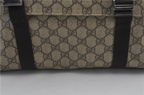 Authentic GUCCI Shoulder Cross Body Bag GG PVC Leather 122373 Brown 8071E