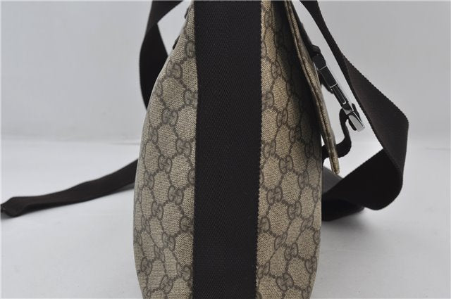 Authentic GUCCI Shoulder Cross Body Bag GG PVC Leather 122373 Brown 8071E