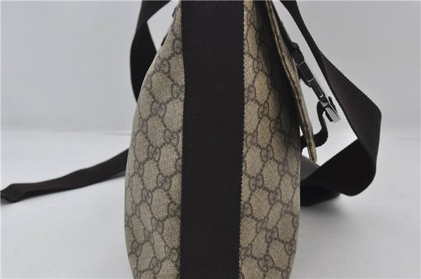 Authentic GUCCI Shoulder Cross Body Bag GG PVC Leather 122373 Brown 8071E