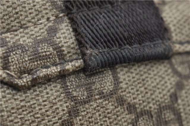 Authentic GUCCI Shoulder Cross Body Bag GG PVC Leather 122373 Brown 8071E