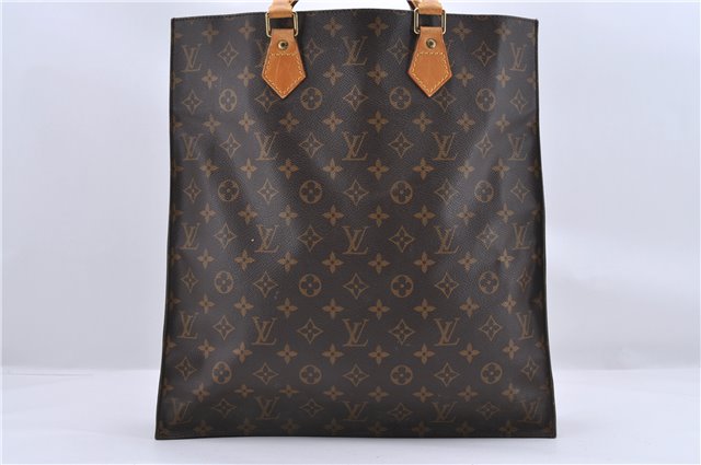 Authentic LOUIS VUITTON Monogram Sac Plat Hand Bag M51140 LV Junk 8074C