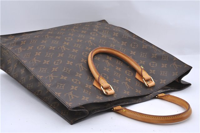 Authentic LOUIS VUITTON Monogram Sac Plat Hand Bag M51140 LV Junk 8074C