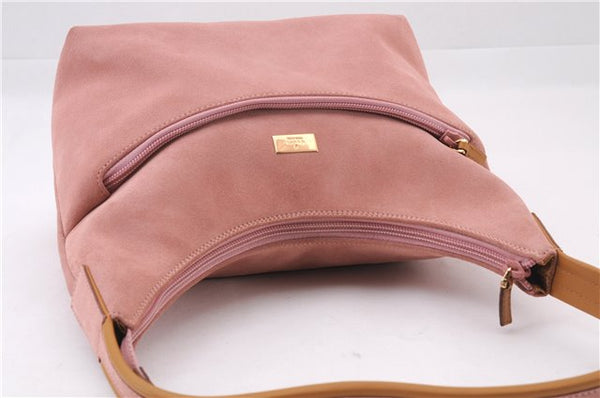 Authentic GUCCI Vintage Shoulder Hand Bag Purse Suede Leather 0013386 Pink 8074E