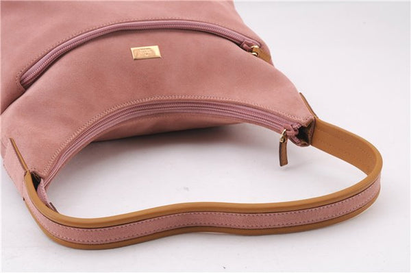 Authentic GUCCI Vintage Shoulder Hand Bag Purse Suede Leather 0013386 Pink 8074E