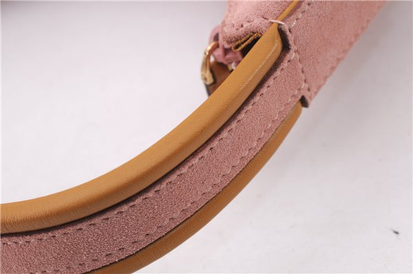 Authentic GUCCI Vintage Shoulder Hand Bag Purse Suede Leather 0013386 Pink 8074E