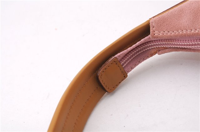 Authentic GUCCI Vintage Shoulder Hand Bag Purse Suede Leather 0013386 Pink 8074E