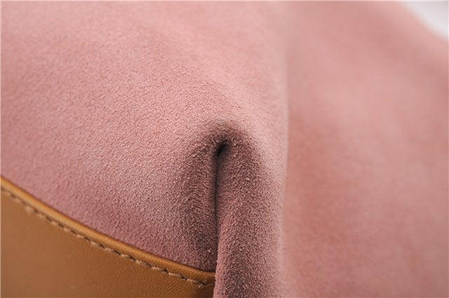 Authentic GUCCI Vintage Shoulder Hand Bag Purse Suede Leather 0013386 Pink 8074E