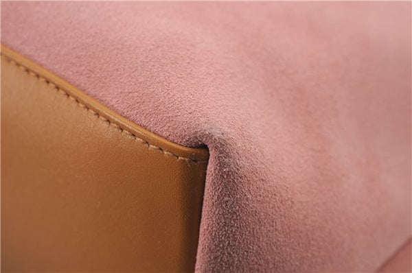 Authentic GUCCI Vintage Shoulder Hand Bag Purse Suede Leather 0013386 Pink 8074E