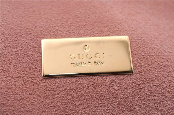 Authentic GUCCI Vintage Shoulder Hand Bag Purse Suede Leather 0013386 Pink 8074E