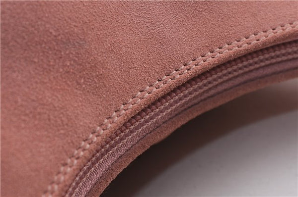 Authentic GUCCI Vintage Shoulder Hand Bag Purse Suede Leather 0013386 Pink 8074E