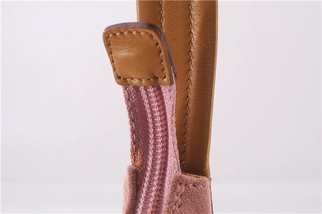 Authentic GUCCI Vintage Shoulder Hand Bag Purse Suede Leather 0013386 Pink 8074E