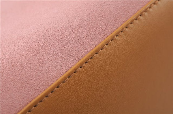 Authentic GUCCI Vintage Shoulder Hand Bag Purse Suede Leather 0013386 Pink 8074E