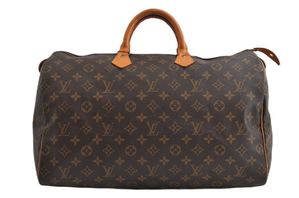 Authentic Louis Vuitton Monogram Speedy 40 Hand Boston Bag M41522 LV 8077F