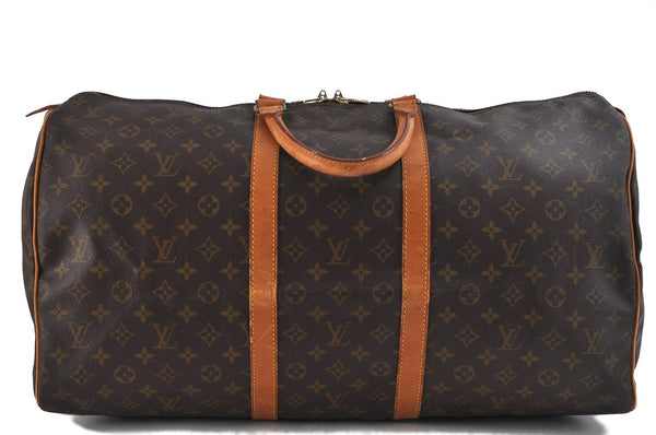 Authentic LOUIS VUITTON Monogram Keepall 55 Boston Bag M41424 LV 8078C