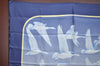 Authentic HERMES Carre 90 Scarf "OISEAUX MIGRATEURS" Silk Navy 8079G