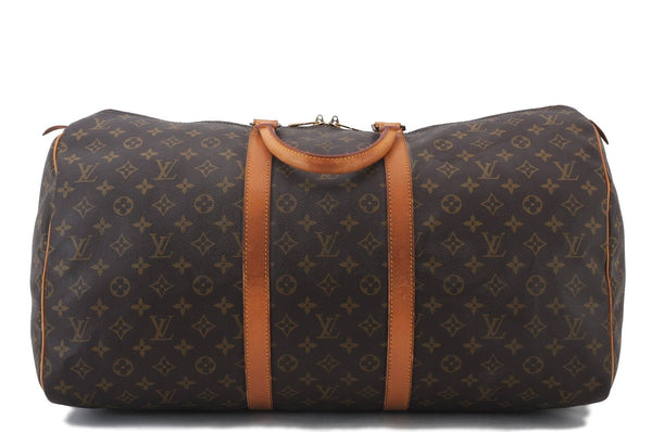 Authentic LOUIS VUITTON Monogram Keepall 55 Boston Bag M41424 LV 8081C