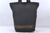 Authentic FENDI Nylon Leather Tote Hand Bag Purse Black 8085C