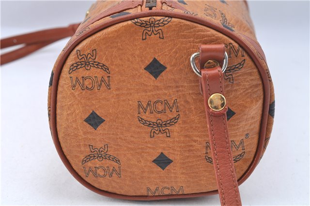 Authentic MCM Visetos Leather Vintage Shoulder Cross Body Bag Purse Brown 8090D