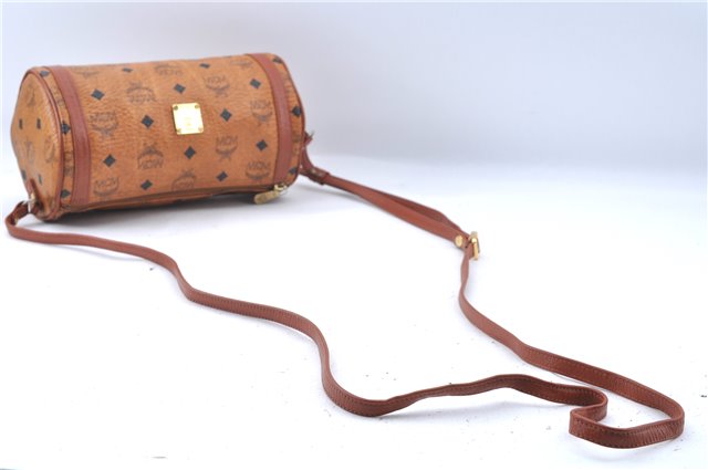 Authentic MCM Visetos Leather Vintage Shoulder Cross Body Bag Purse Brown 8090D