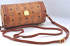 Authentic MCM Visetos Leather Vintage Shoulder Cross Body Bag Purse Brown 8090D