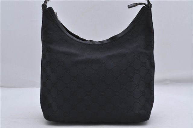 Authentic GUCCI Shoulder Hand Bag Purse GG Canvas Leather 0000602 Black 8097D